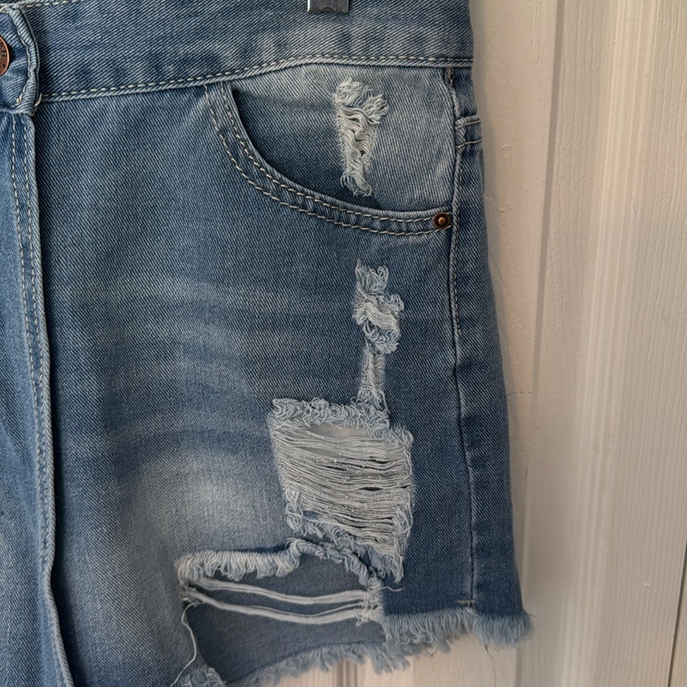 Distressed Denim Shorts - Picture 3 of 7